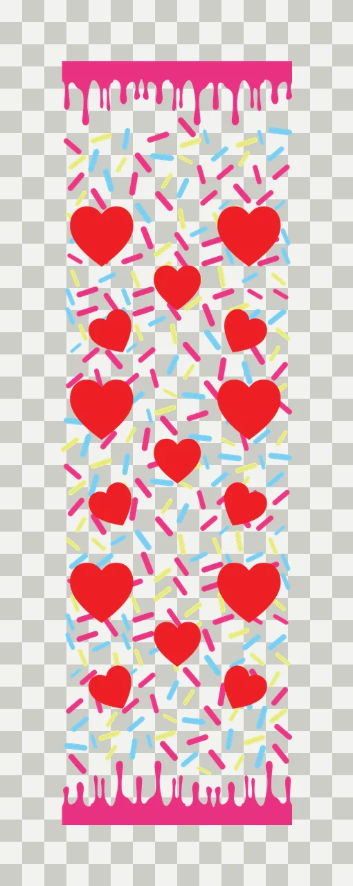Drip Black Heart Pattern Dripping Border decorating sprinkle transparency and detail preview thumbnail