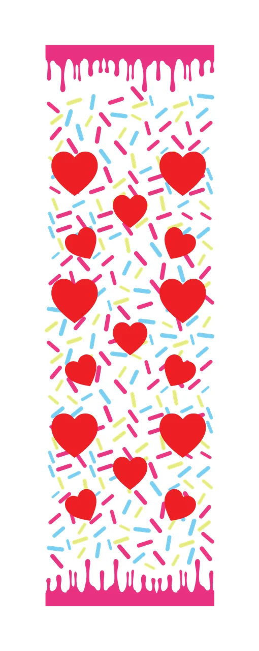 Drip Black Heart Pattern Dripping Border decorating sprinkle
