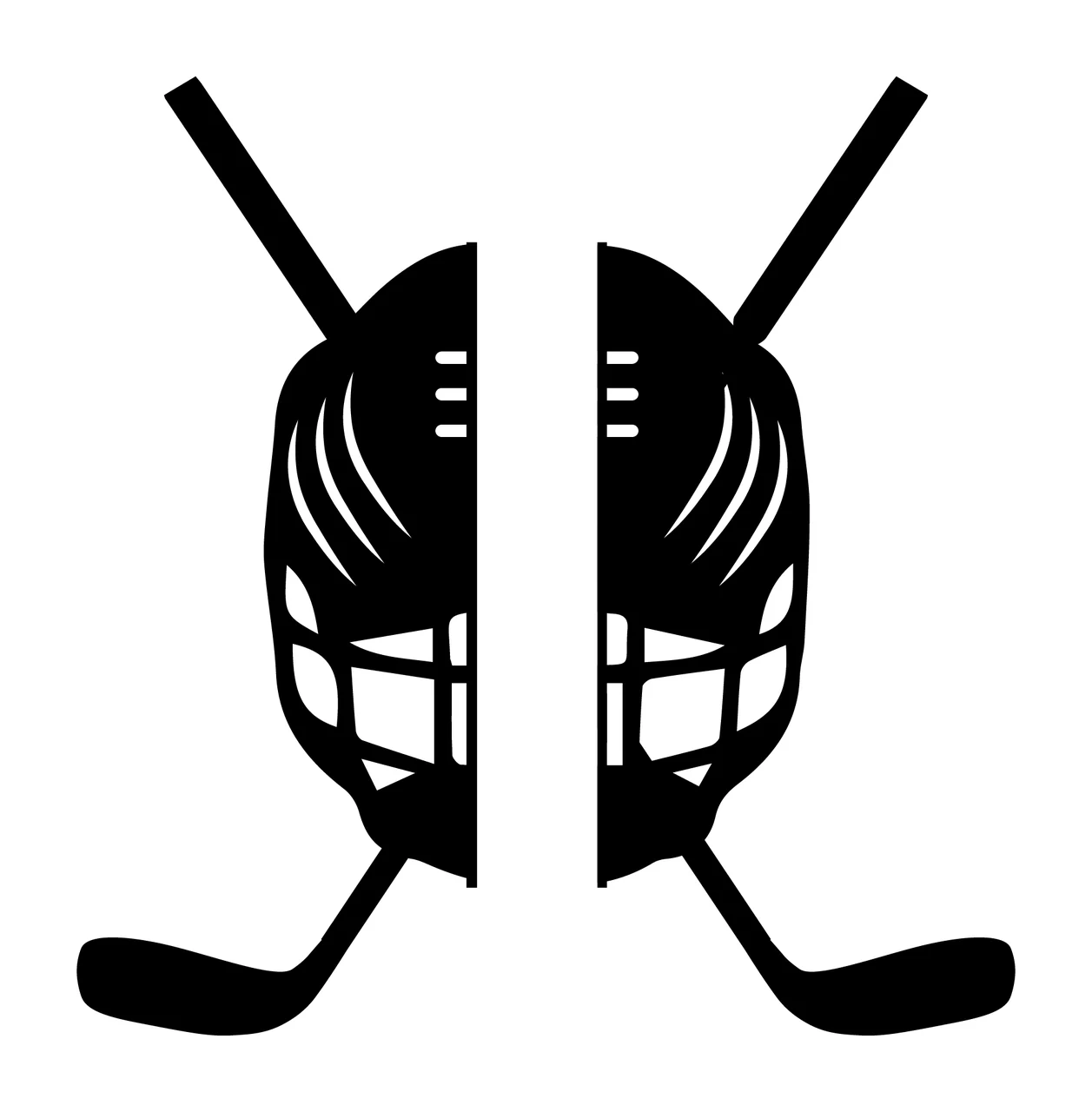Hockey Masks With Sticks And Mask