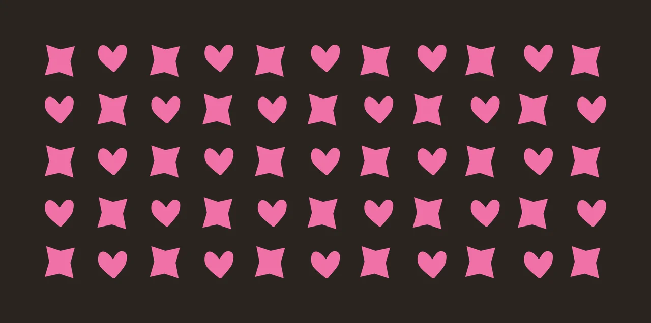 Can Glass Wrap Pattern Of Alternating Heart shapes square repeating contrast preview thumbnail