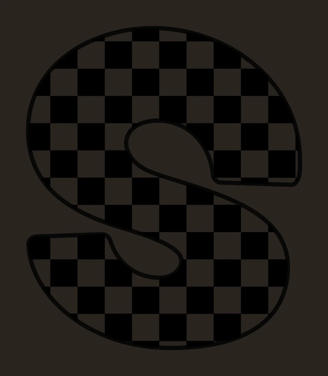Can Glass Wrap Checkerboard Pattern Letter S Silhouette contrast preview thumbnail