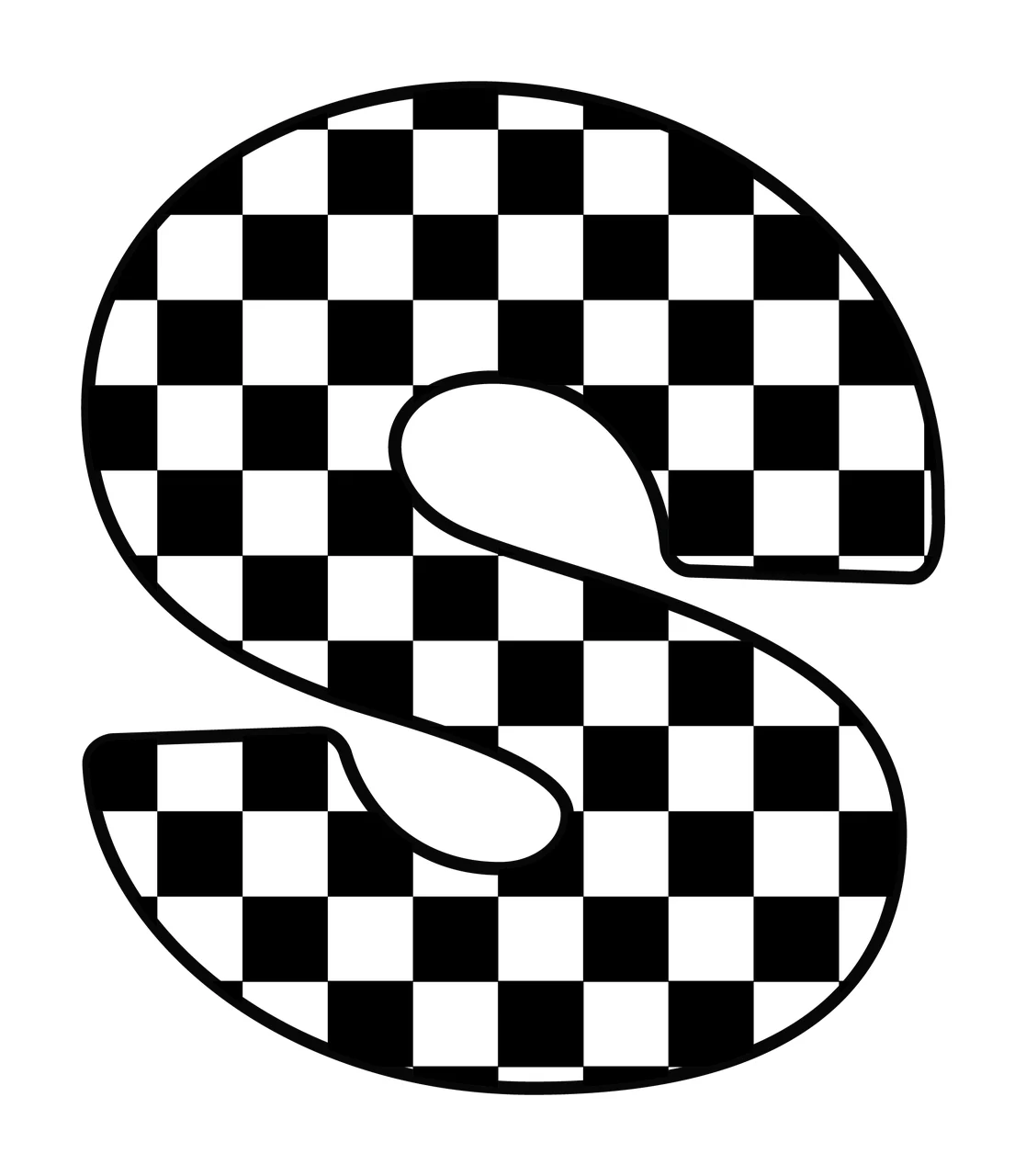 Can Glass Wrap Checkerboard Pattern Letter S Silhouette