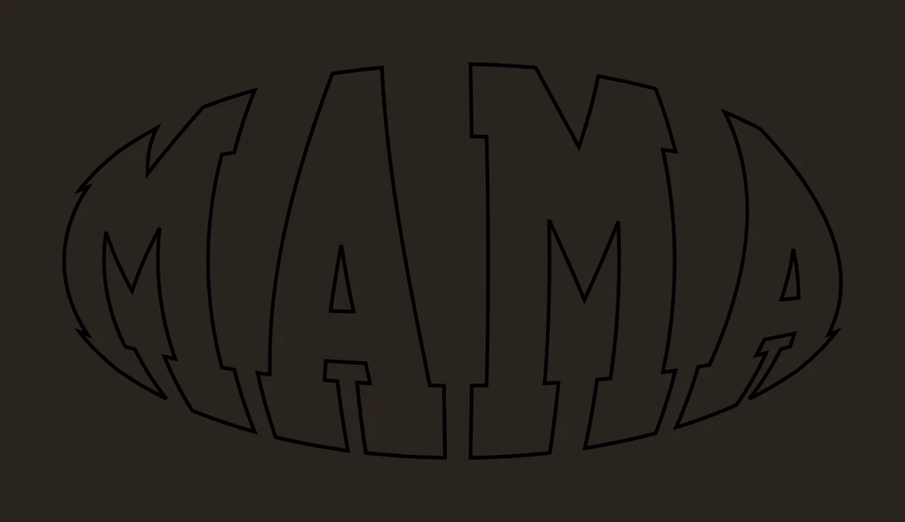 Mama Text Curving With Oval Outline And Typography contrast preview thumbnail