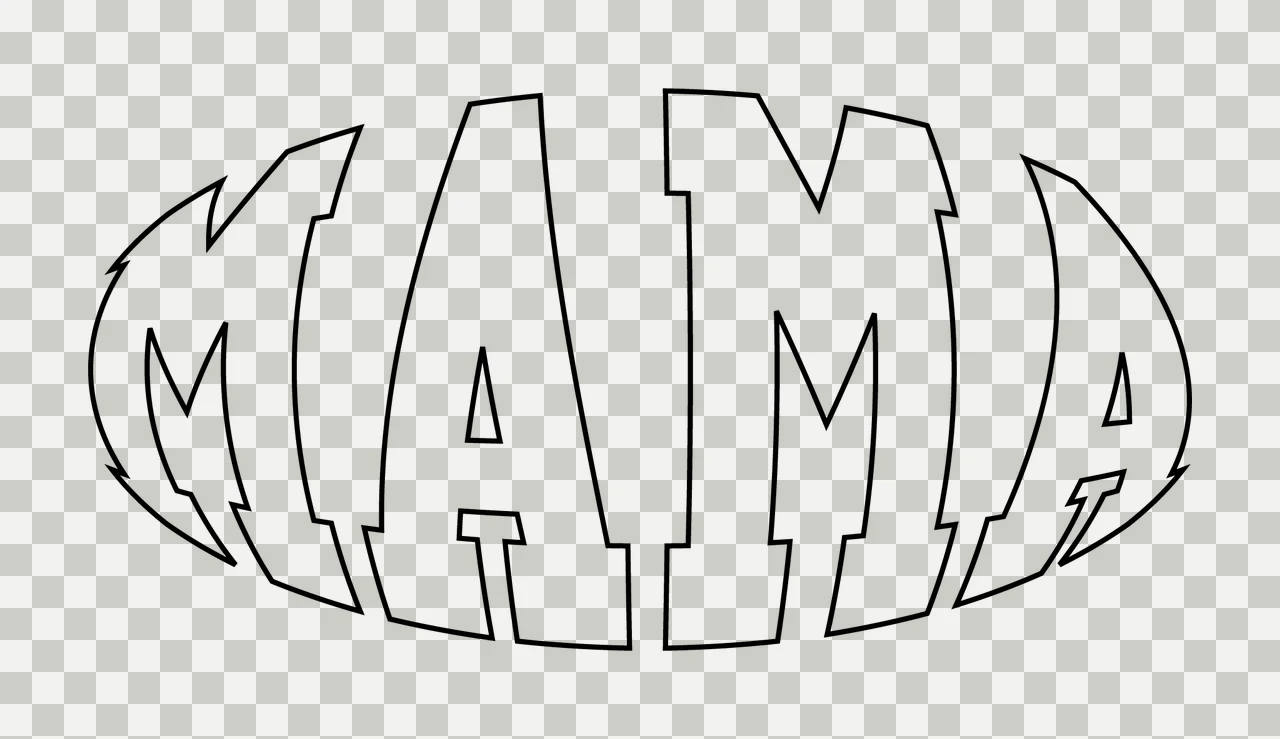Mama Text Curving With Oval Outline And Typography transparency and detail preview thumbnail