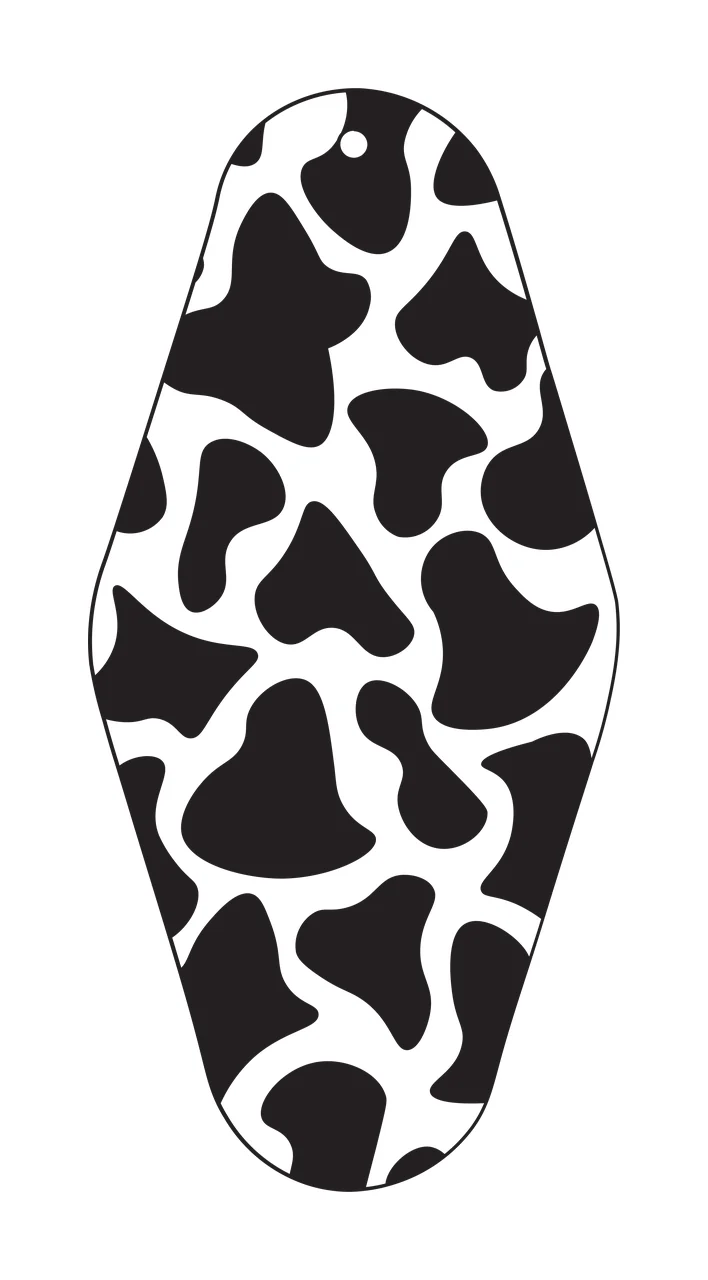 Classic Motel Keychain Elongated Diamond Shape Filled spots