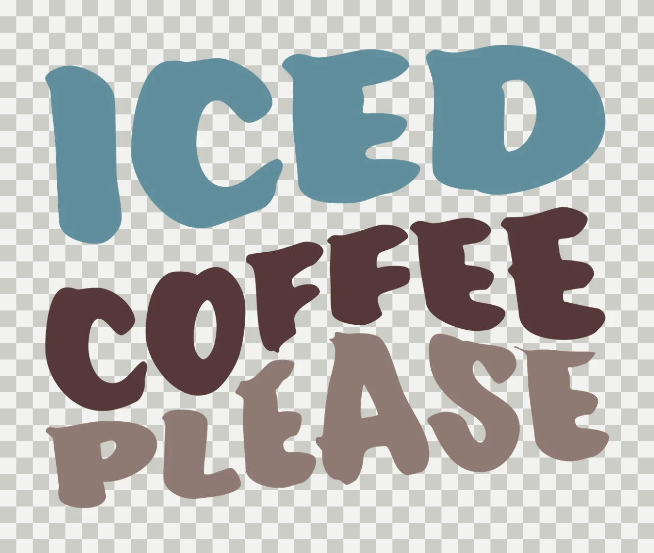 Can Glass Wrap Iced Coffee Please Hand Lettered black white transparency and detail preview thumbnail