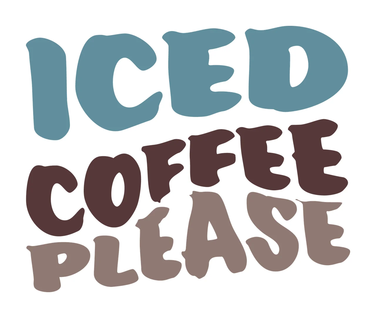 Can Glass Wrap Iced Coffee Please Hand Lettered black white