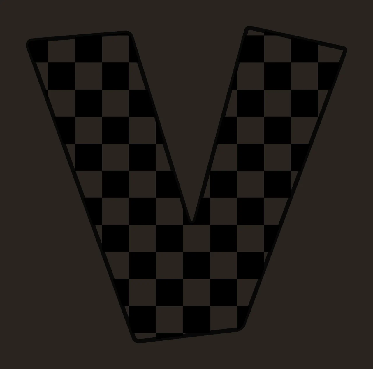 Can Glass Wrap Letter V Patterning With Checkered contrast preview thumbnail