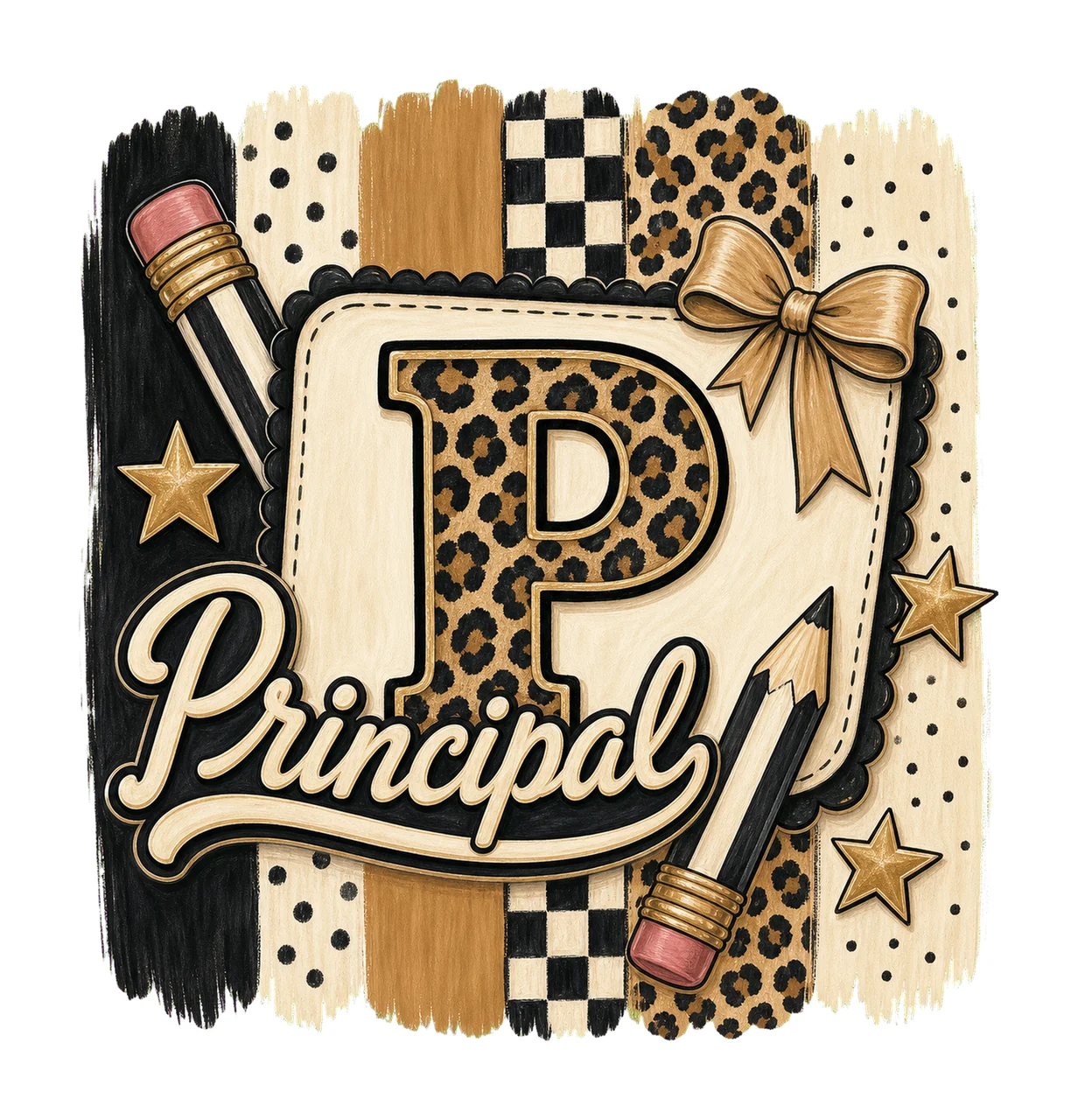 Preppy Teacher Monogram Cute Coquette School Variation A
