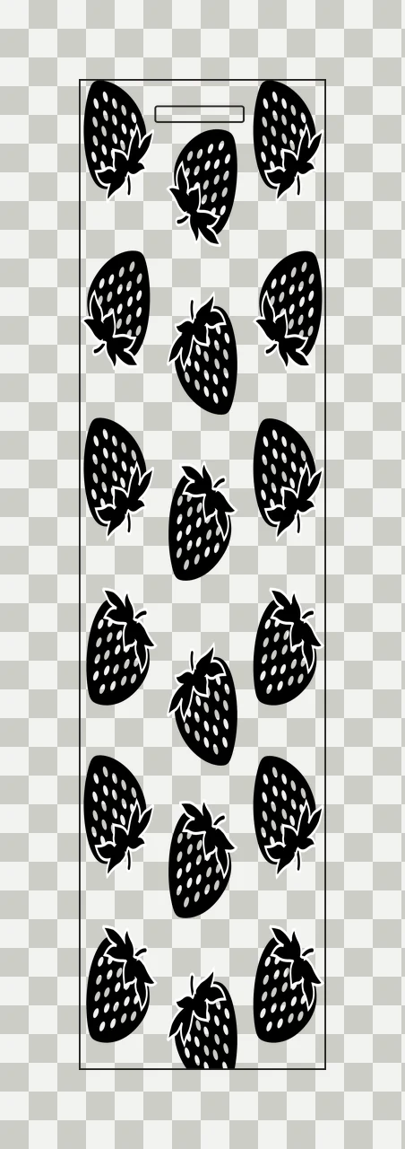 Black Strawberry Fruit Icons Pattern arranged seed dots minimalist transparency and detail preview thumbnail
