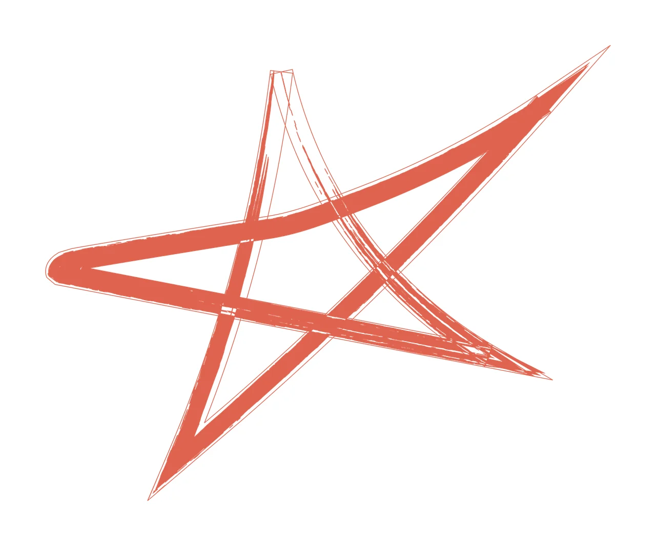 Distorted Star Shape With Lines abstract black white geometric