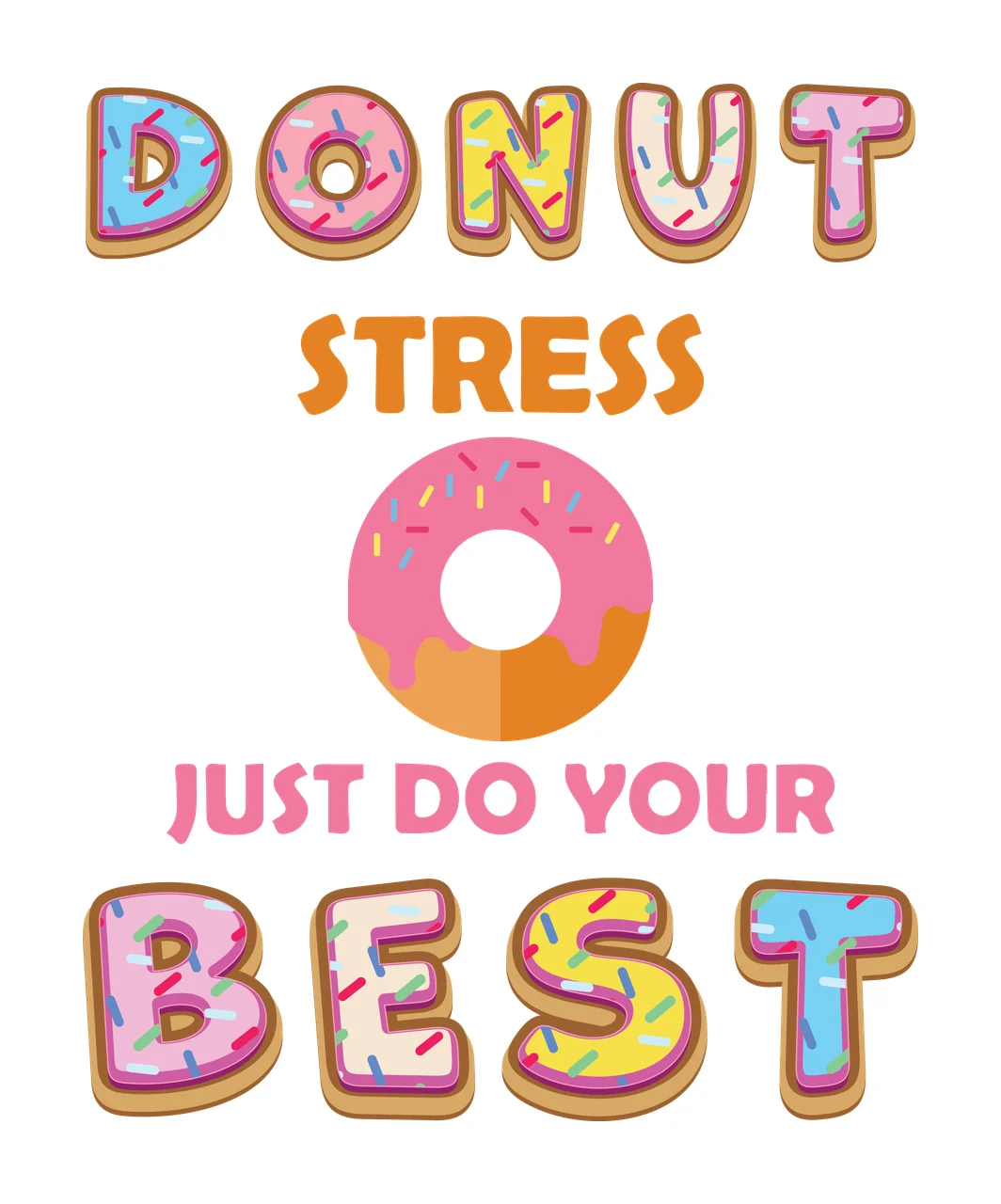 Donut Motivational Poster Text dots black white typography