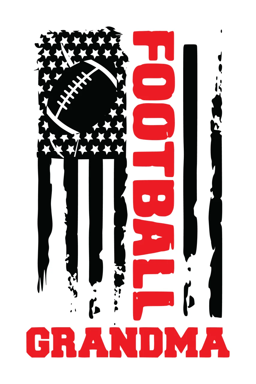 Football Grandma American Flag Graphic and text Vertical Distressed