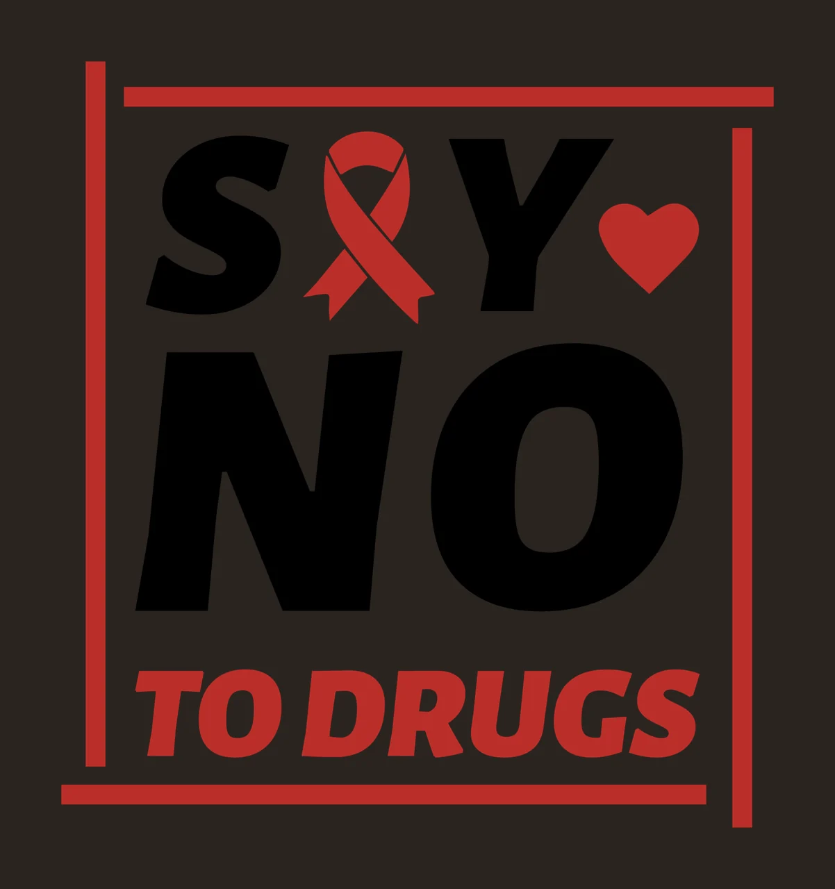 Ribbon Say No To Drugs Square Framed Graphic text displaying contrast preview thumbnail