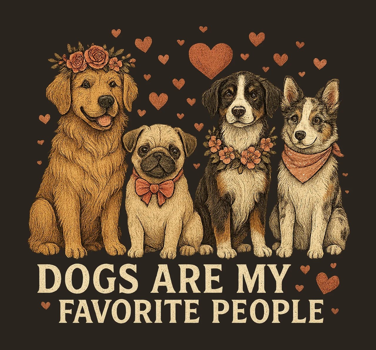 Dogs Are My Favorite People Dog Mom Gift Valentine contrast preview thumbnail