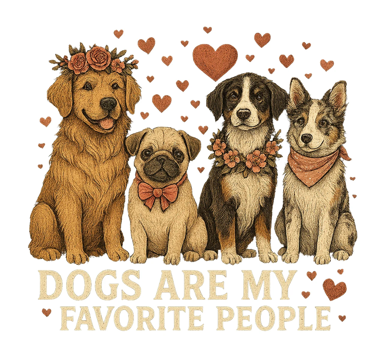 Dogs Are My Favorite People Dog Mom Gift Valentine