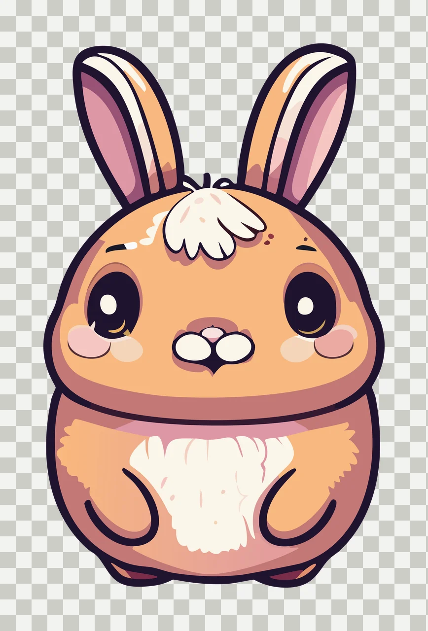 Animal Small Silhouette With Large Ears sitting head body Variation transparency and detail preview thumbnail