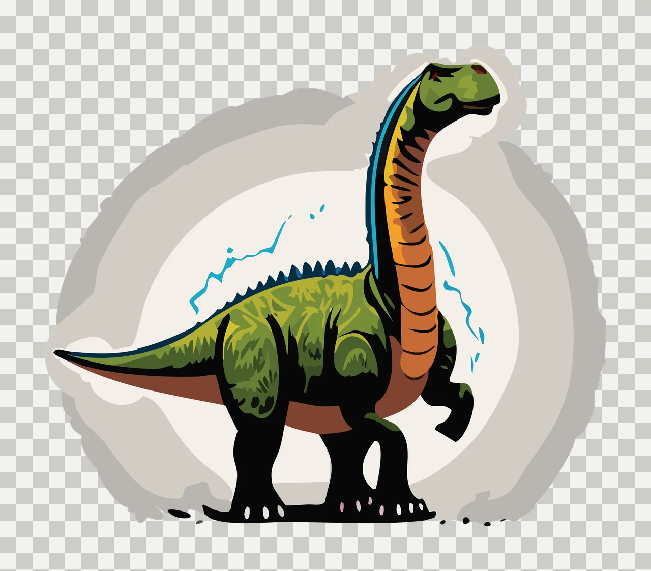 Dinosaur Silhouette In Circular Frame standing trees circle transparency and detail preview thumbnail
