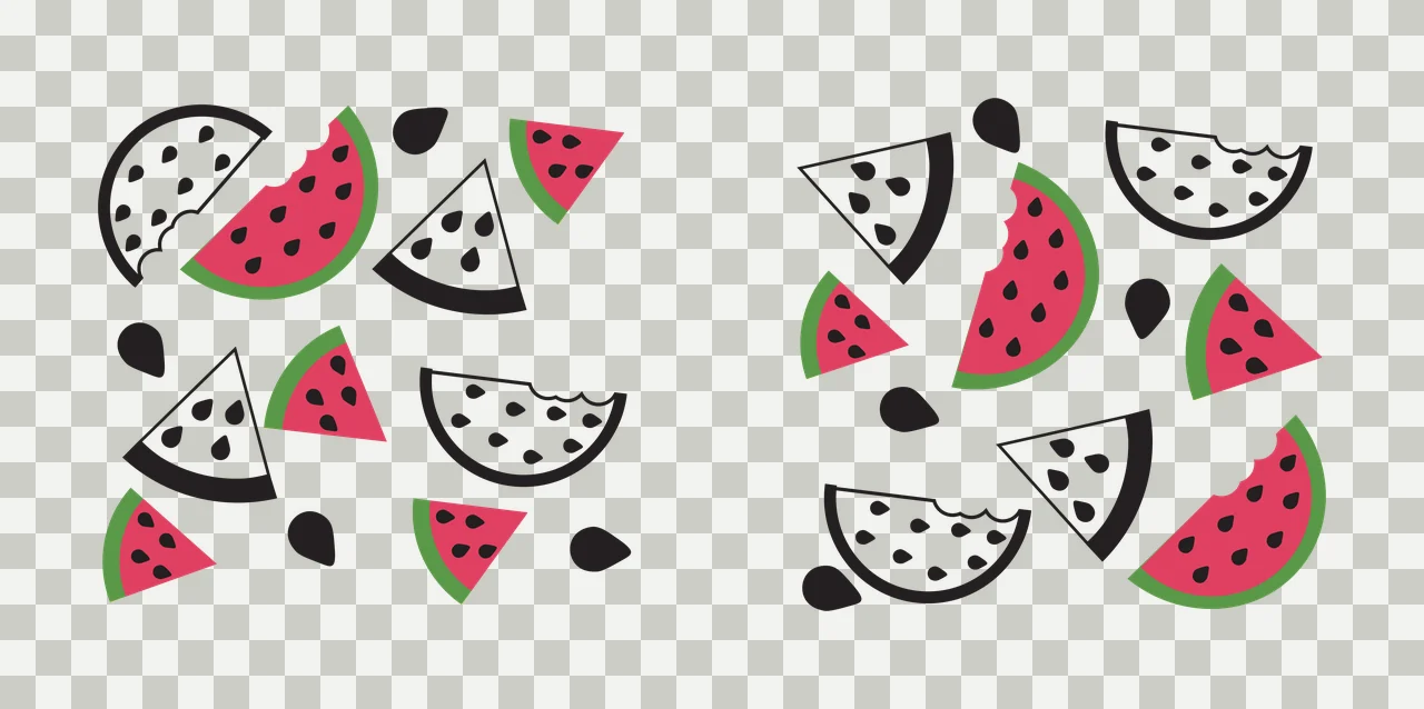 Can Glass Wrap Watermelon Slices And Seeds Pattern floating transparency and detail preview thumbnail