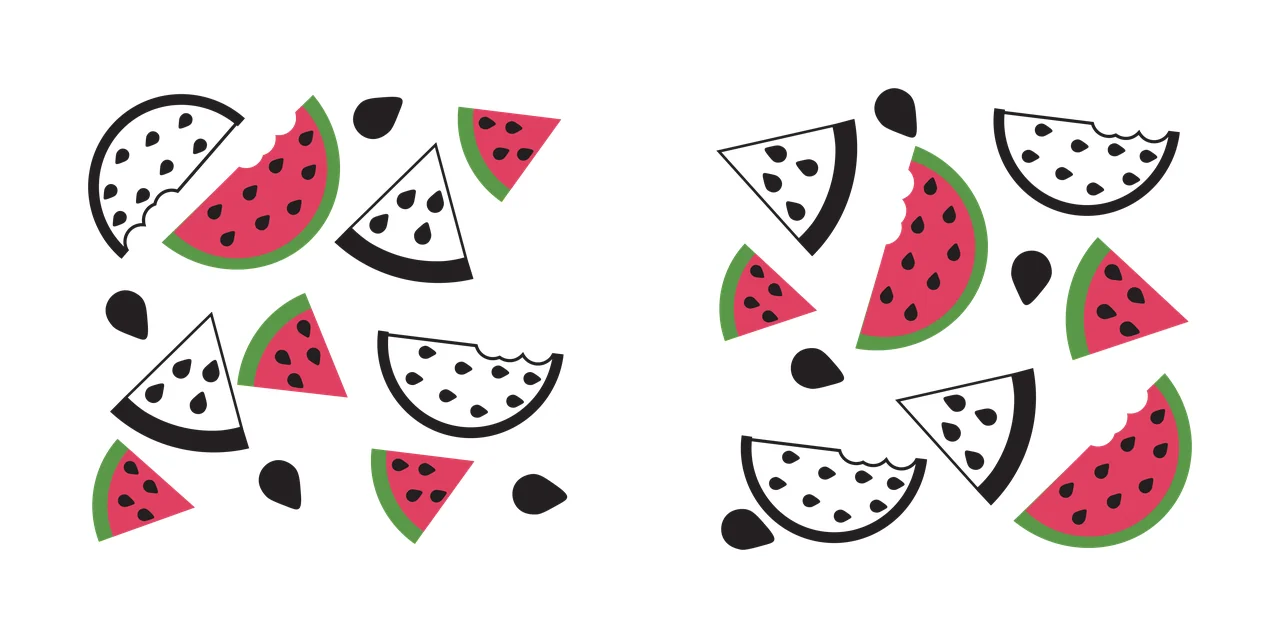 Can Glass Wrap Watermelon Slices And Seeds Pattern floating