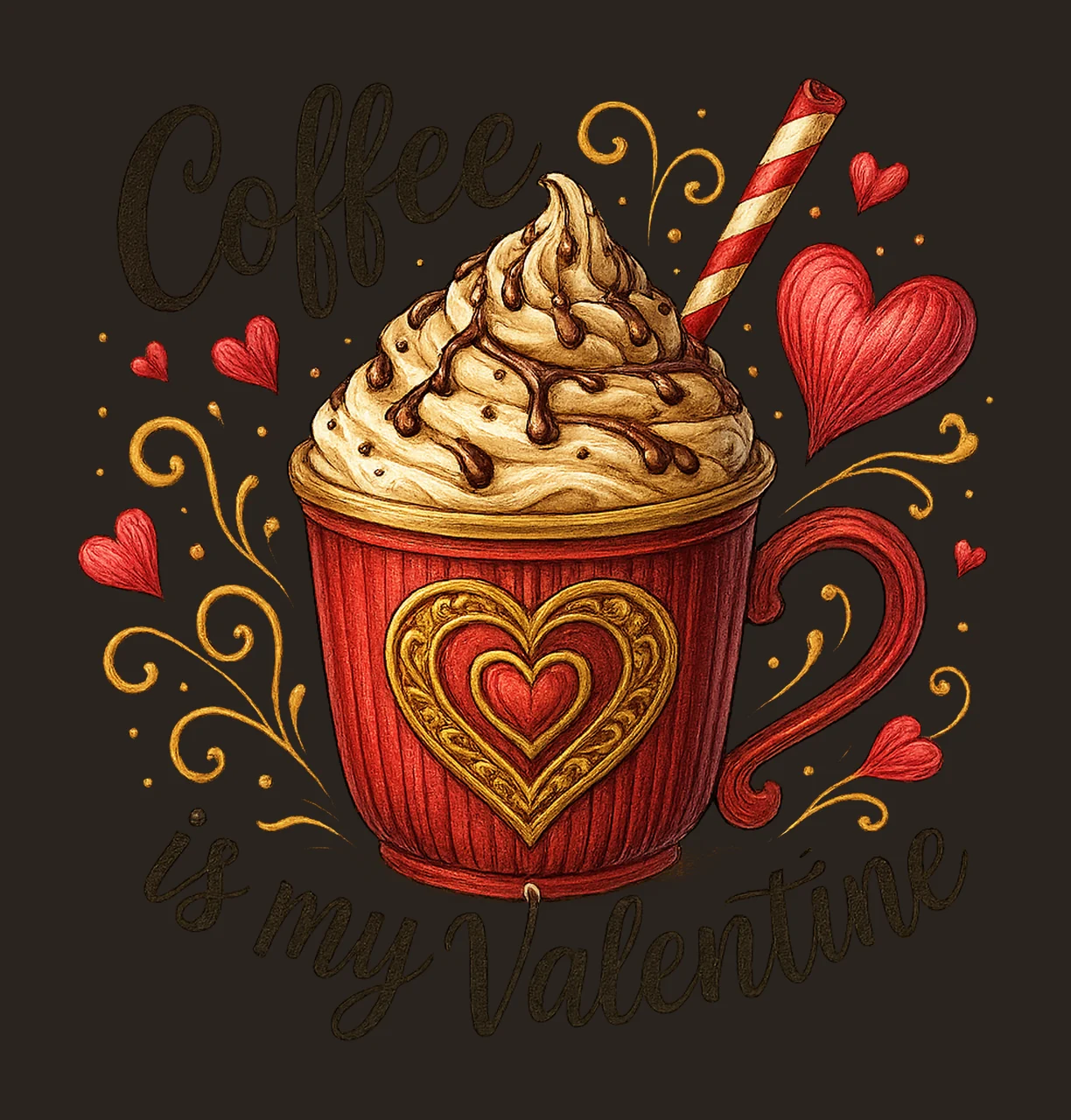 Valentines Valentine Day Sublimation Trendy Coffee Valentine contrast preview thumbnail