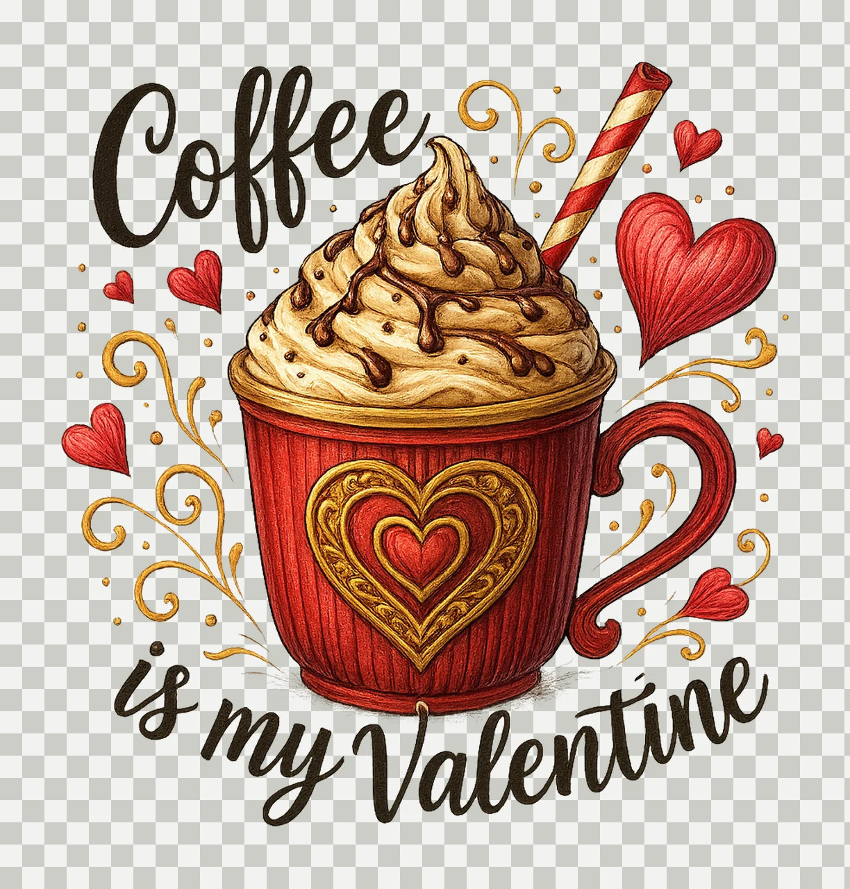 Valentines Valentine Day Sublimation Trendy Coffee Valentine transparency and detail preview thumbnail