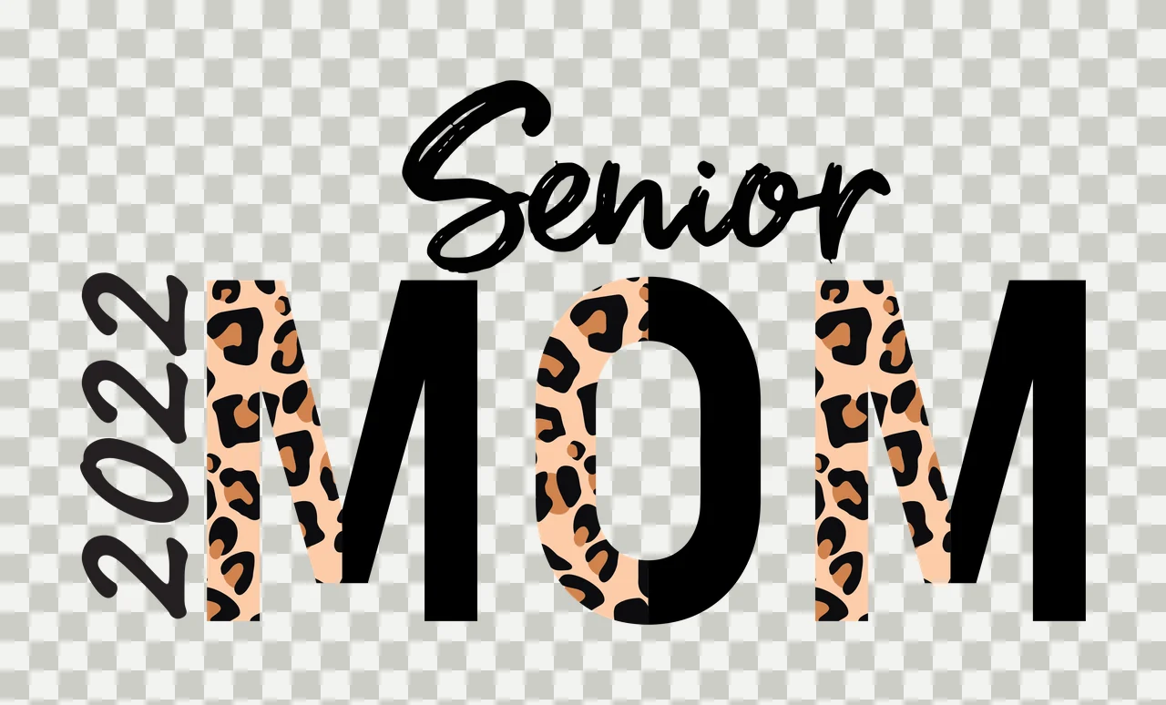 2022 Senior MOM Typography Design with leopard print pattern in black, tan and brown transparency and detail preview thumbnail