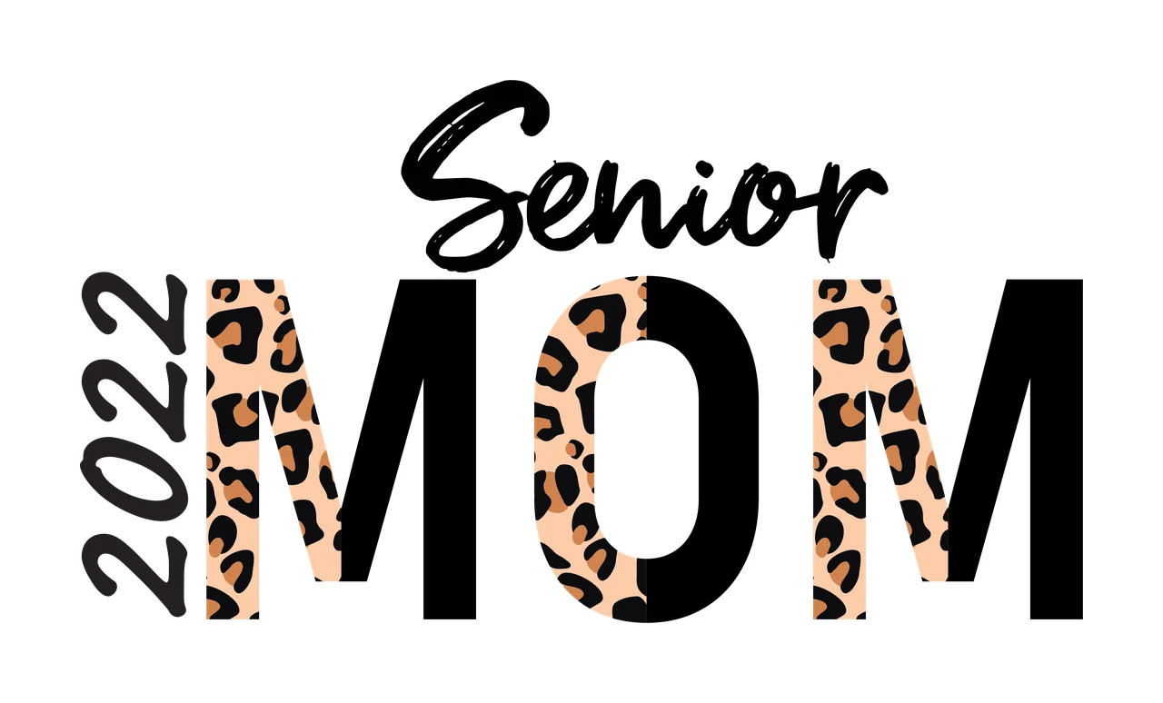 2022 Senior MOM Typography Design with leopard print pattern in black, tan and brown