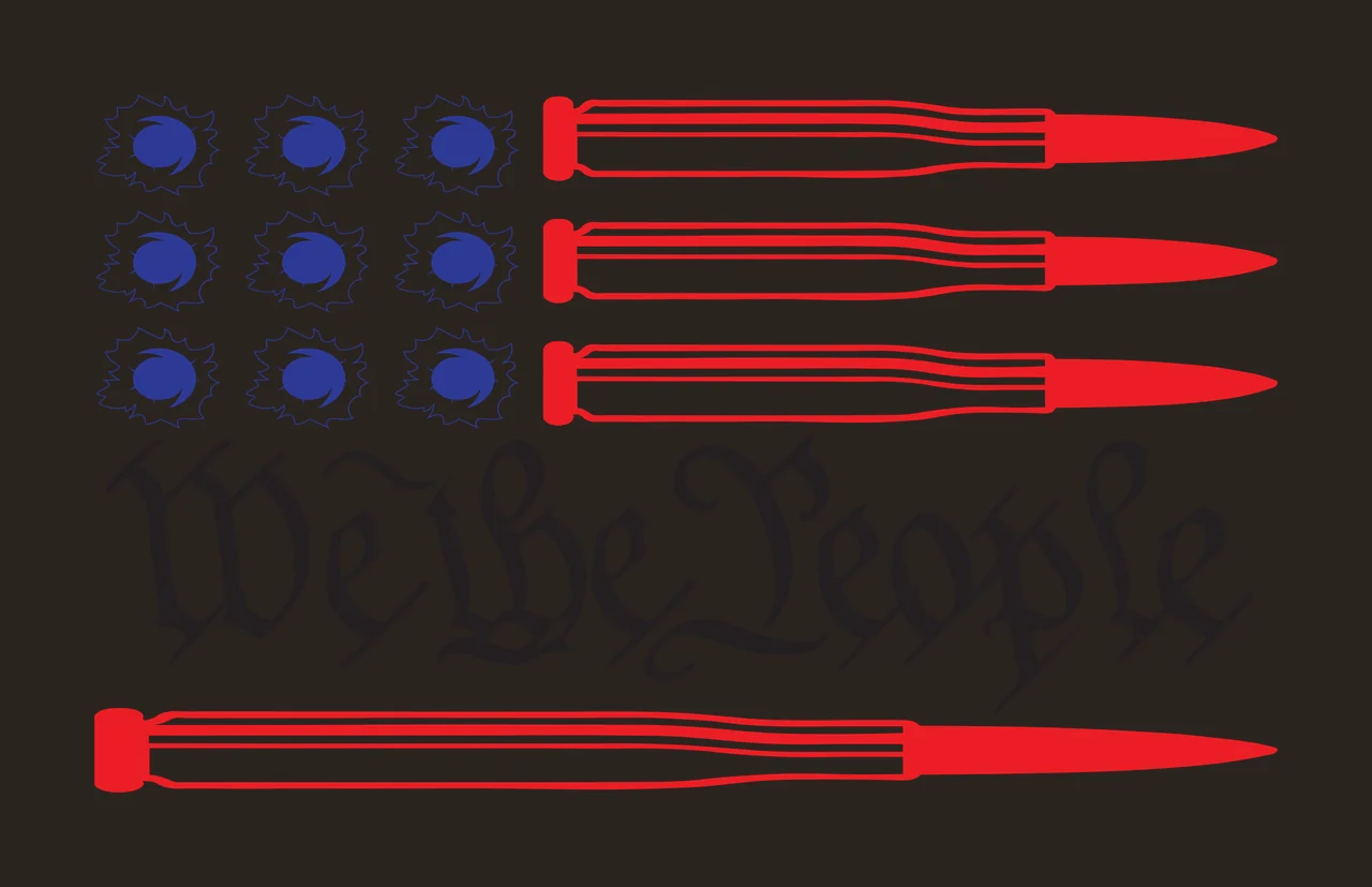 We The People Text With Bullets bullet holes monochrome black contrast preview thumbnail