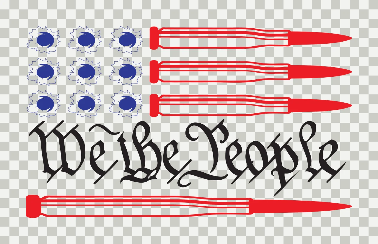 We The People Text With Bullets bullet holes monochrome black transparency and detail preview thumbnail