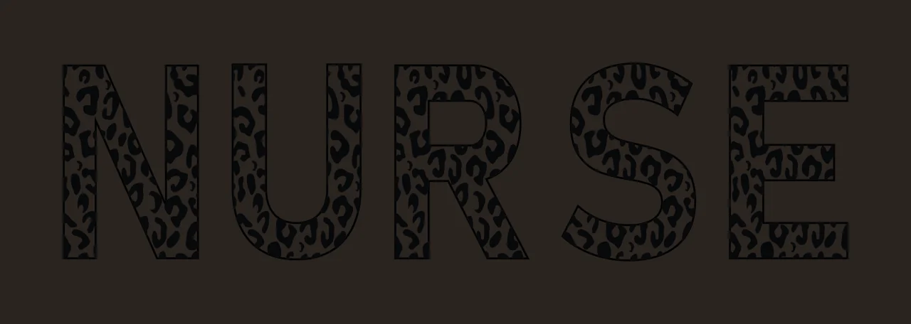 Nurse Word With Black And White Intricate Pattern typography contrast preview thumbnail