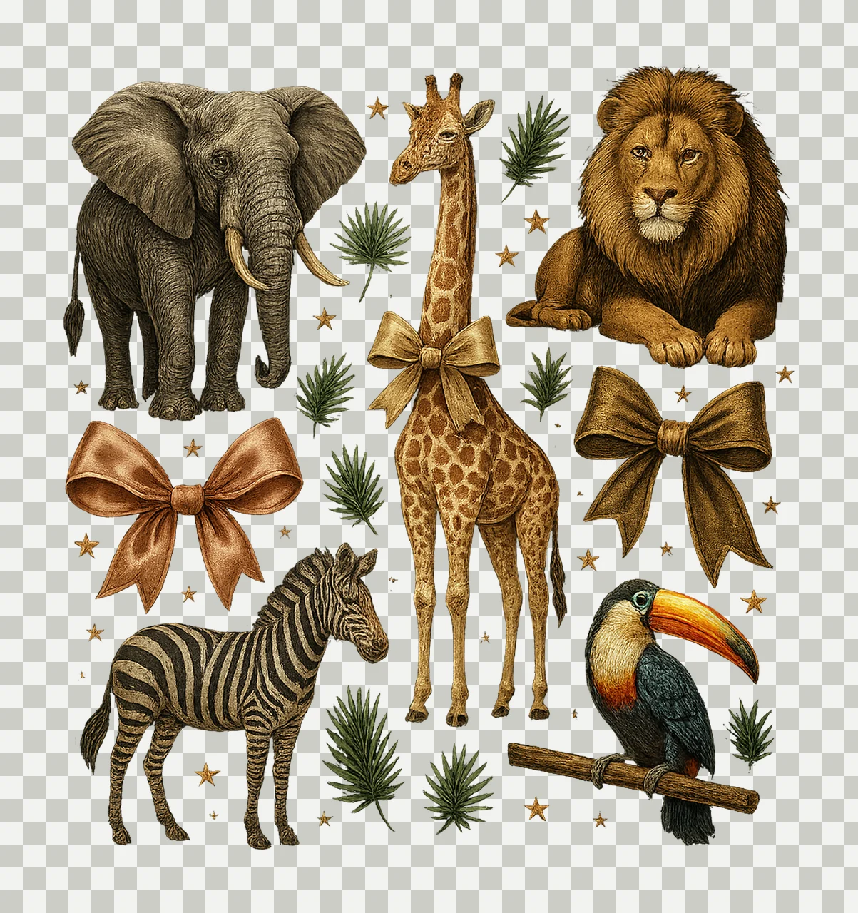 Zoo Crew Coquette Bow Safari Animal Sublimation Zoo Trip transparency and detail preview thumbnail