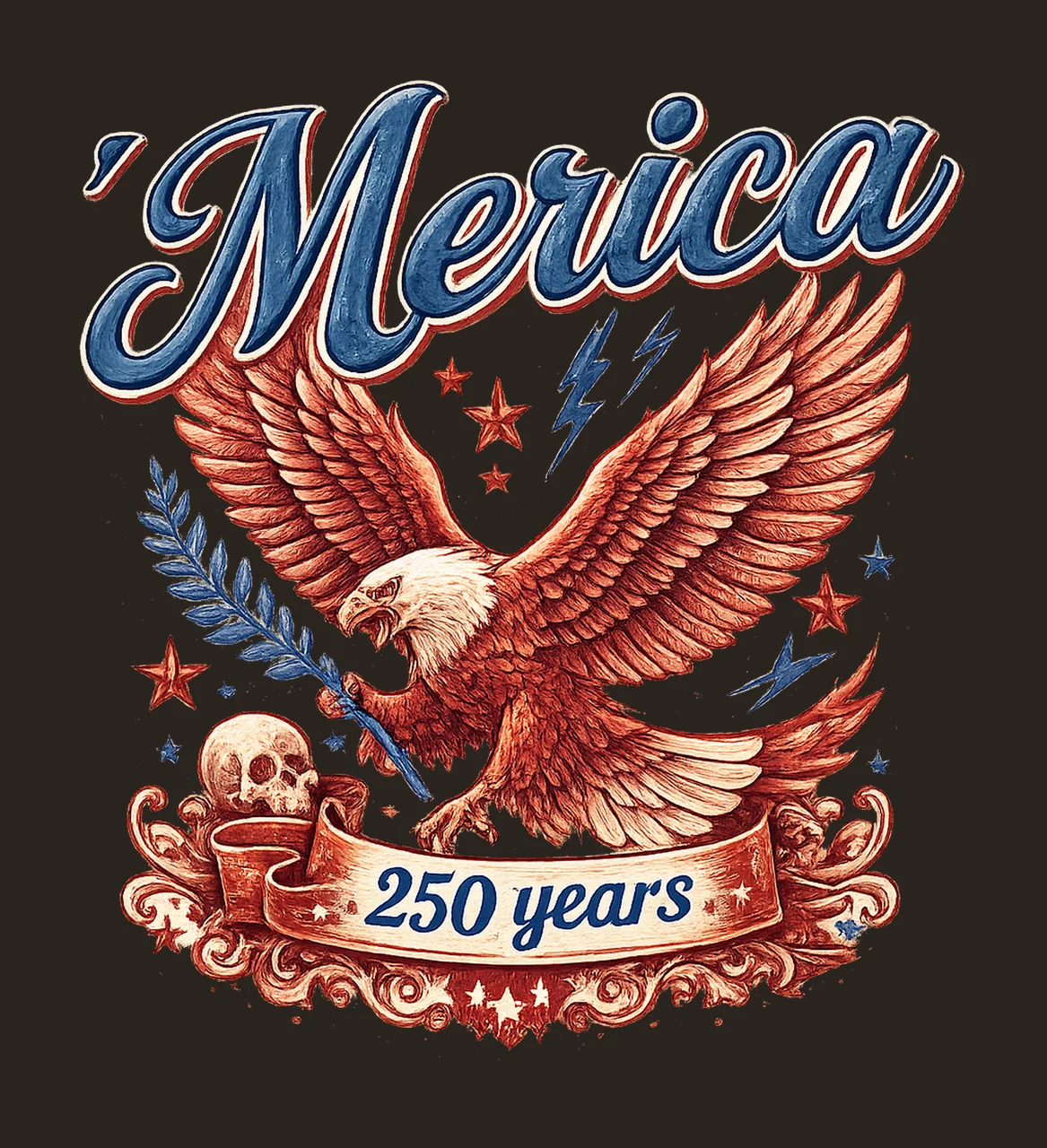 America 250 Years Anniversary Retro America Flag 4th July contrast preview thumbnail