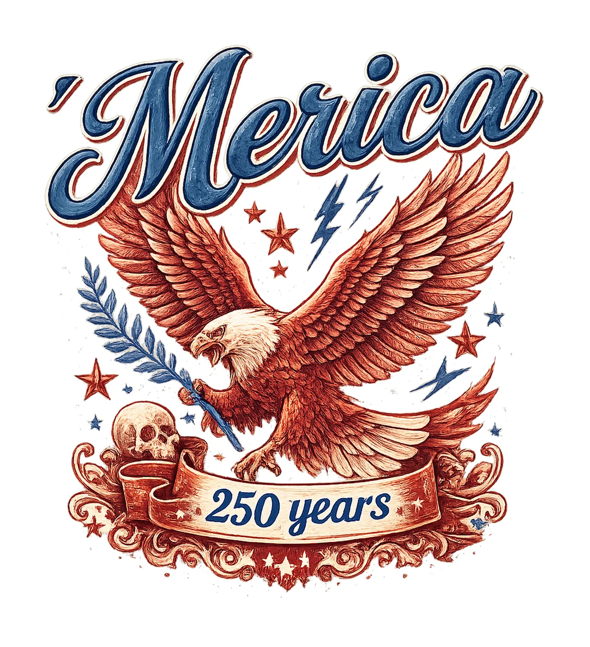 America 250 Years Anniversary Retro America Flag 4th July