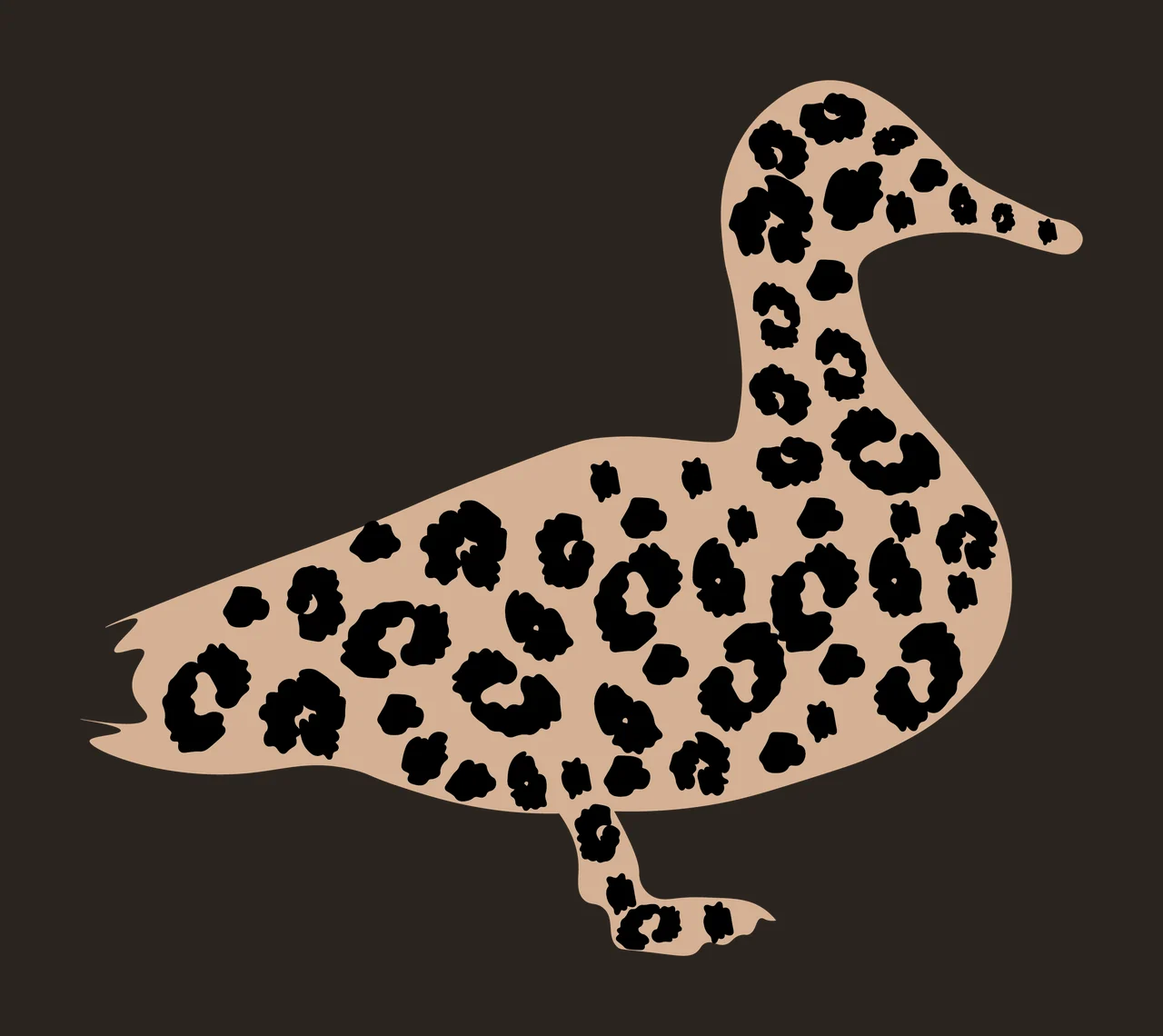 Duck Black Silhouette Side Profile standing bird white Variation contrast preview thumbnail