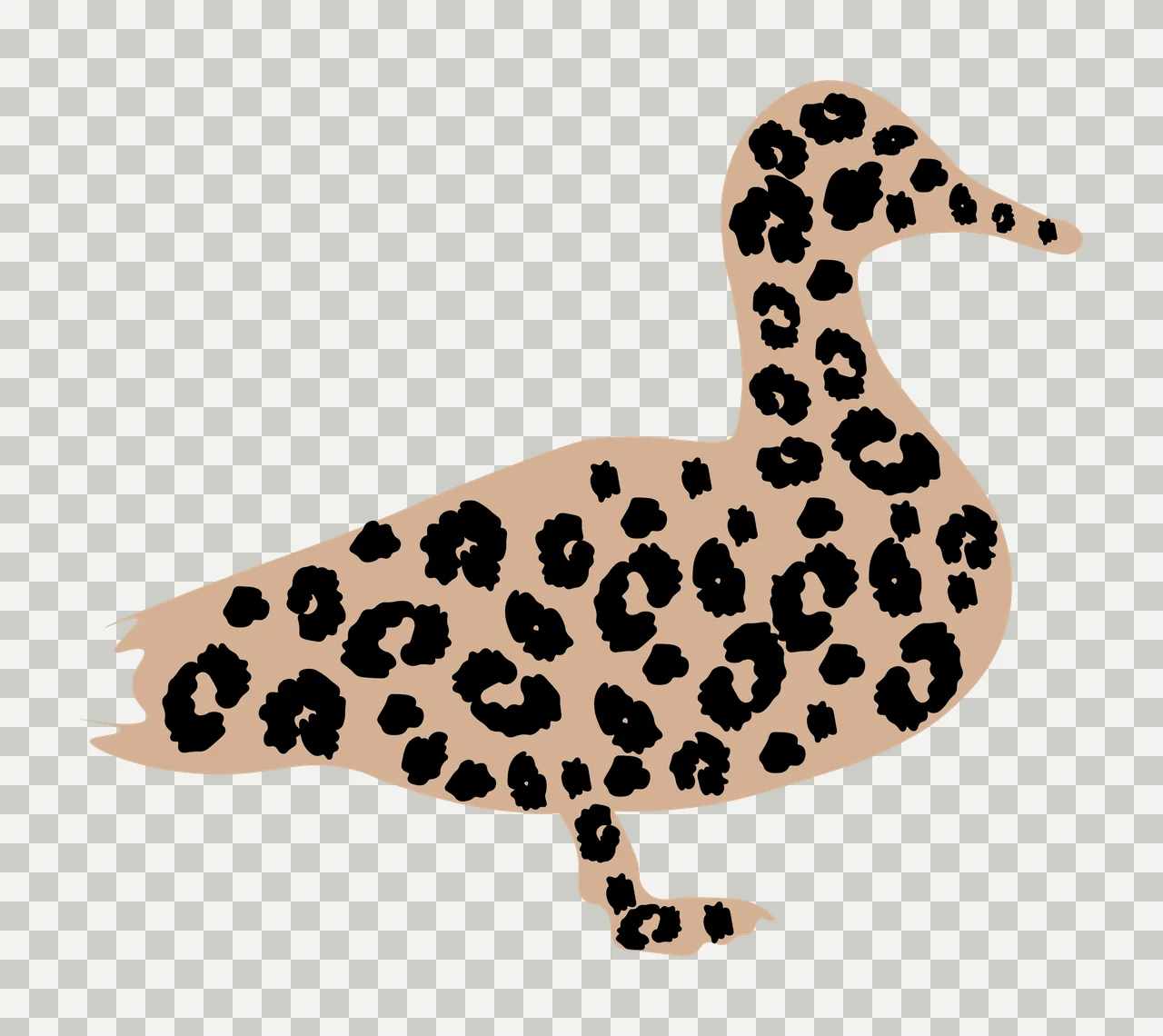 Duck Black Silhouette Side Profile standing bird white Variation transparency and detail preview thumbnail