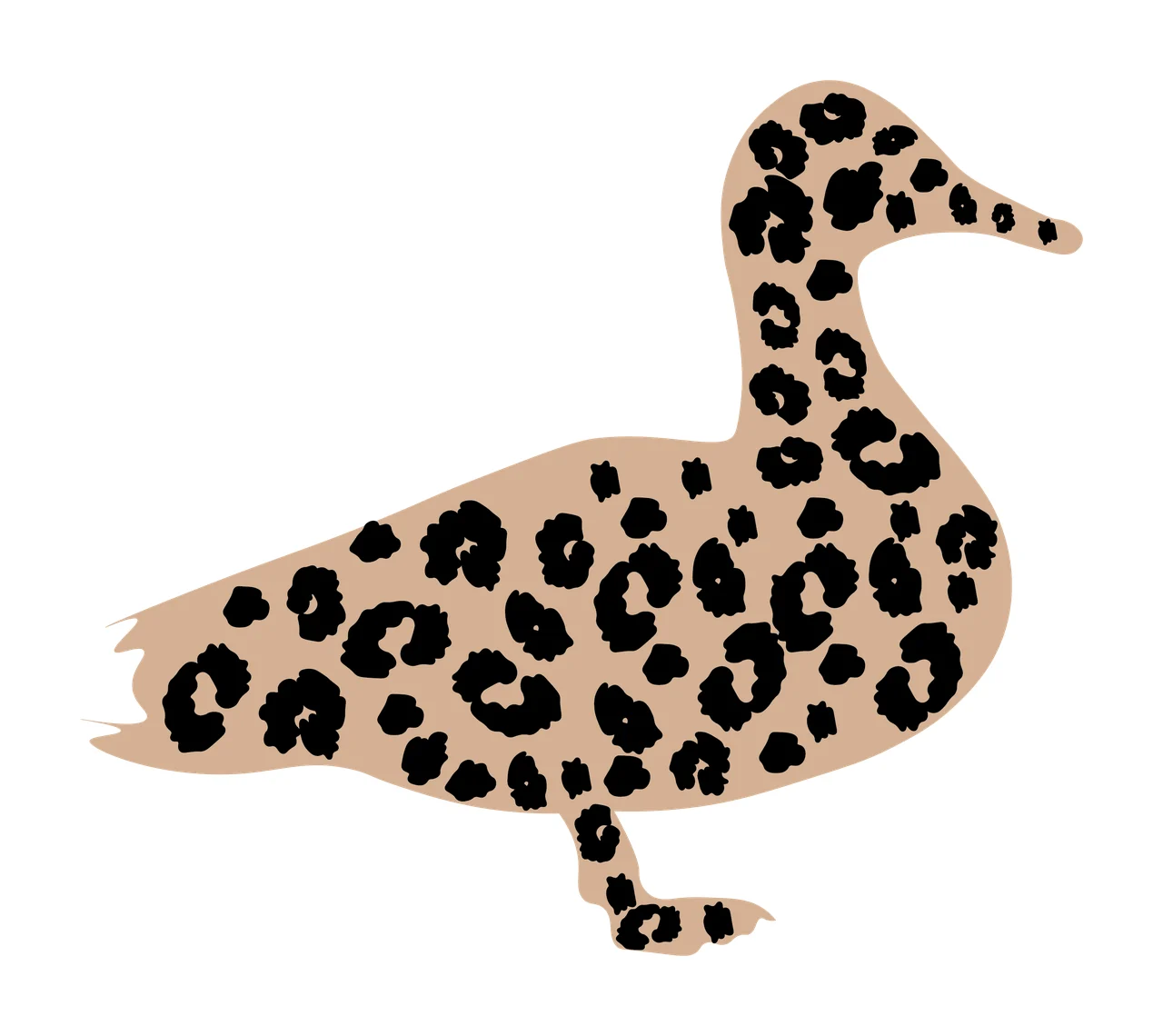 Duck Black Silhouette Side Profile standing bird white Variation