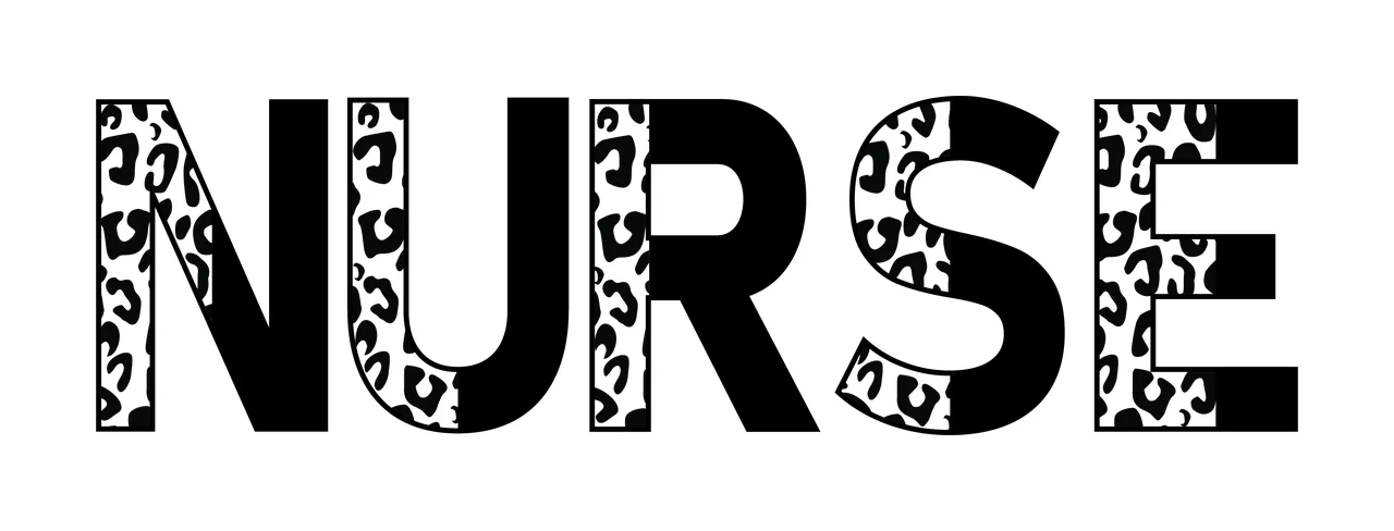Nurse Text With Patterned Fill displayed letters typographic