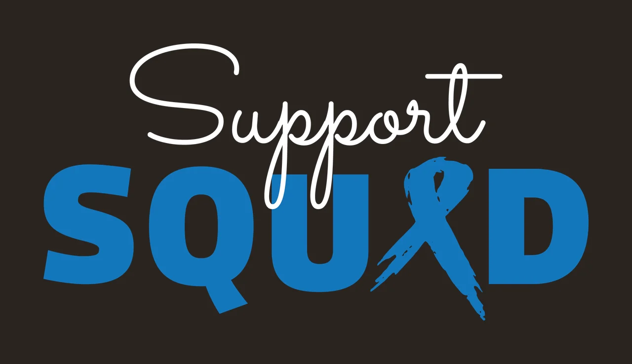 White Support Squad Text With Ribbon And Typography contrast preview thumbnail