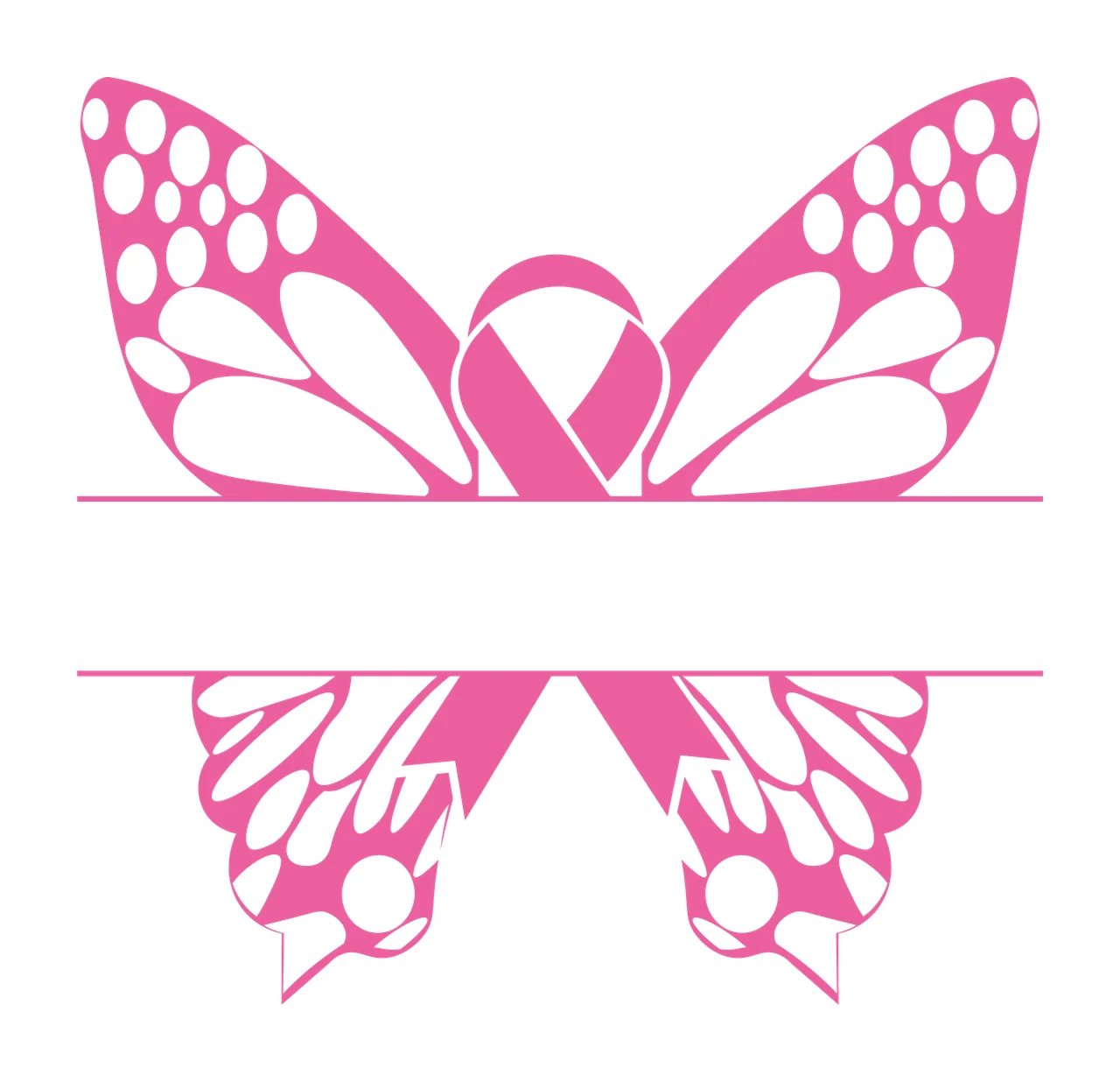 Ribbon Butterfly Awareness Name Plate Silhouette wings frame