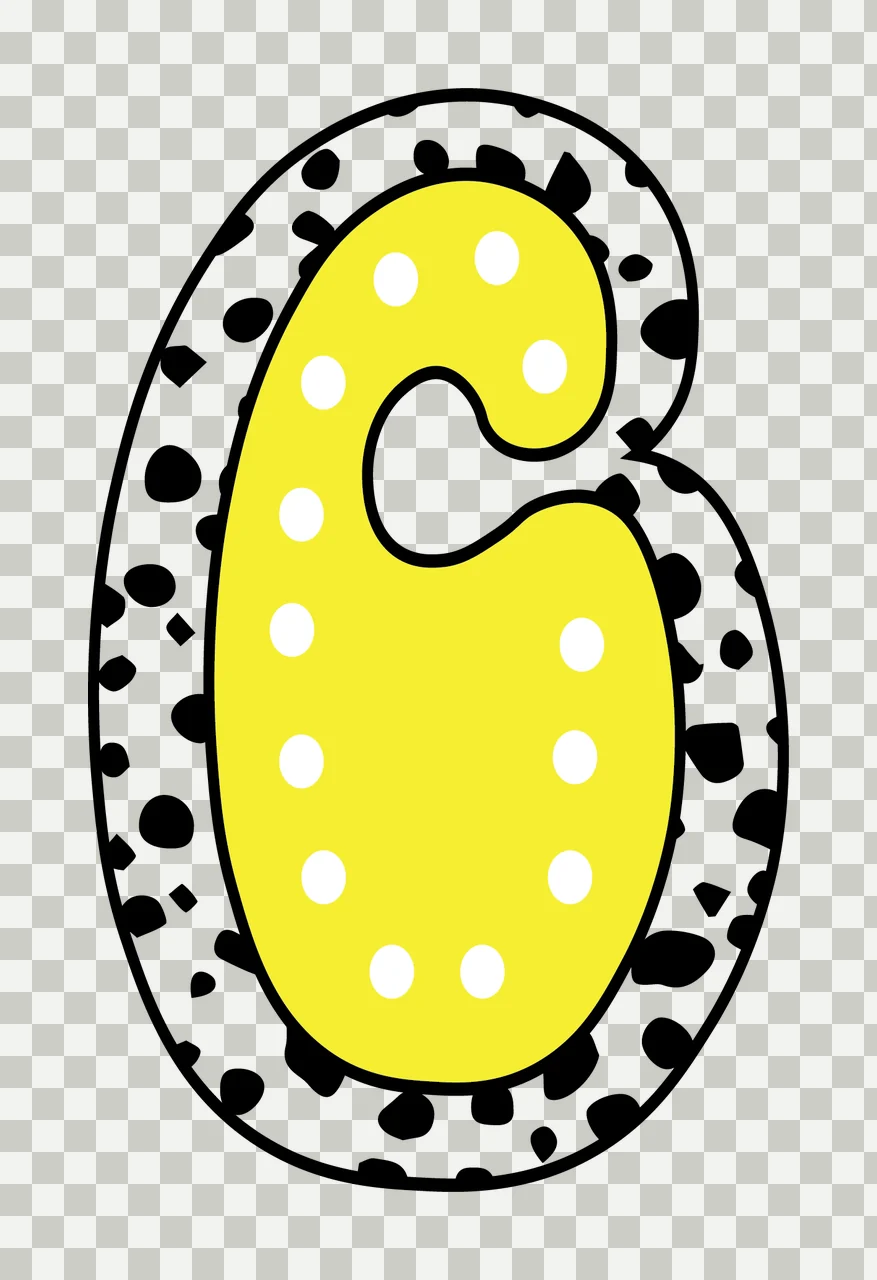 Dalmatian Dots Font Race Doodle Character 34 racing checkered flag transparency and detail preview thumbnail