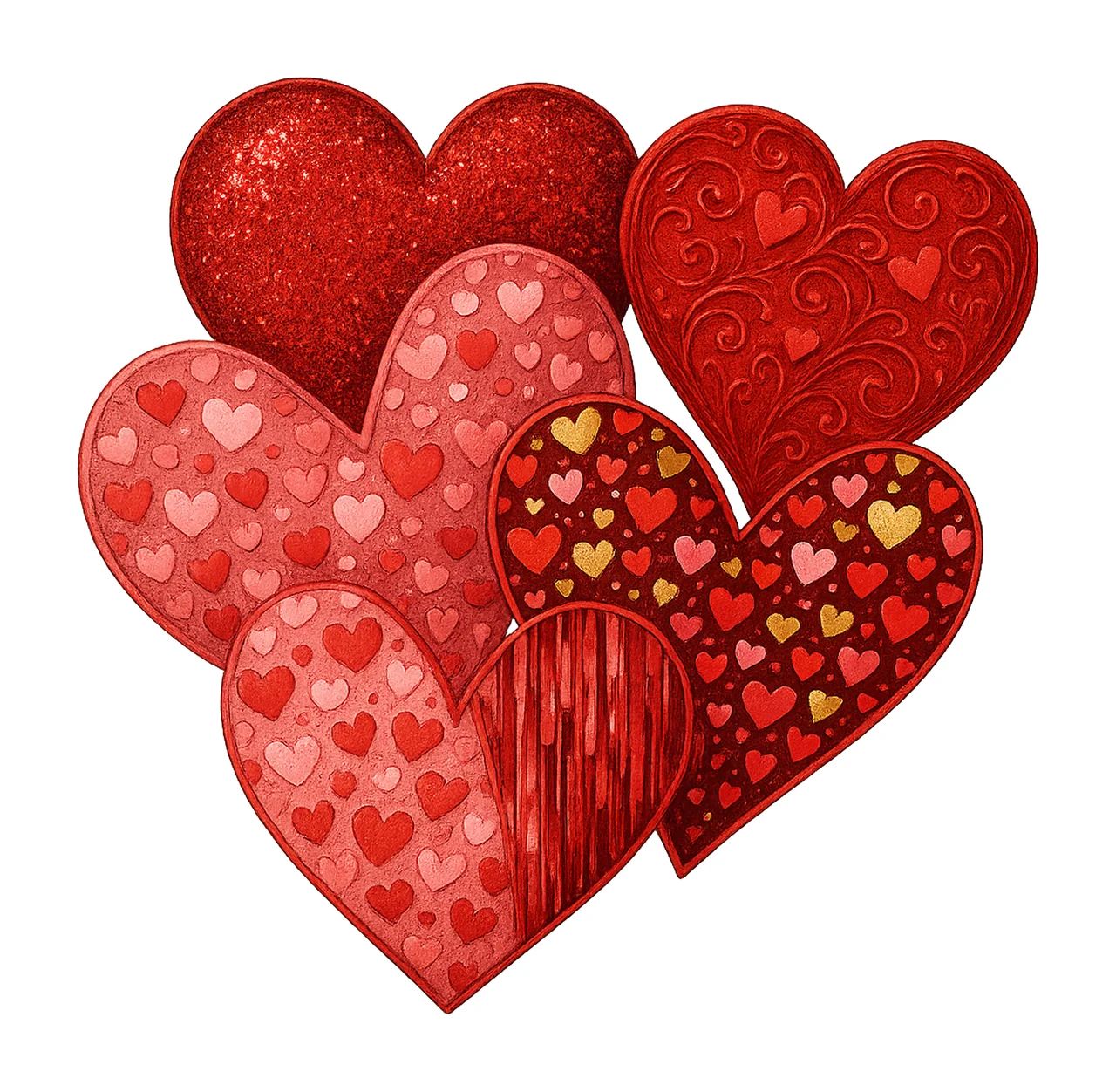 Sparkly Valentines Day Hearts Sequins Glitter Design