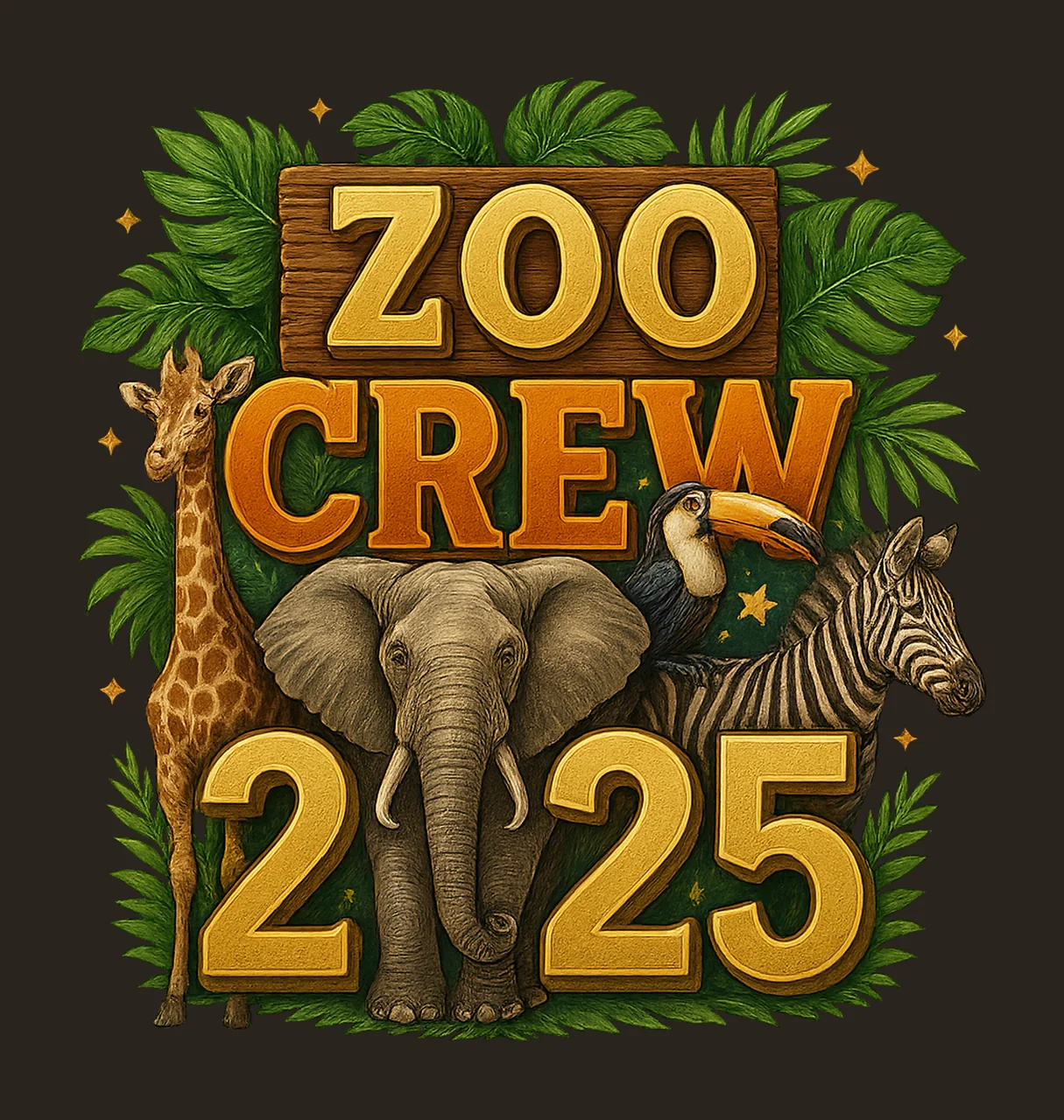 Zoo Crew 2025 Kids Zoo Trip Design Safari Party Zoo Birthday contrast preview thumbnail