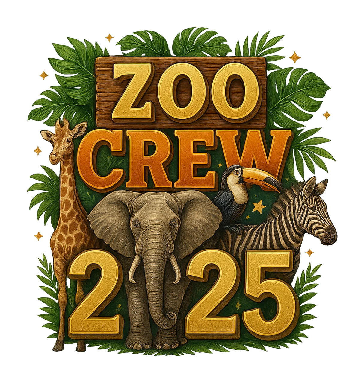 Zoo Crew 2025 Kids Zoo Trip Design Safari Party Zoo Birthday
