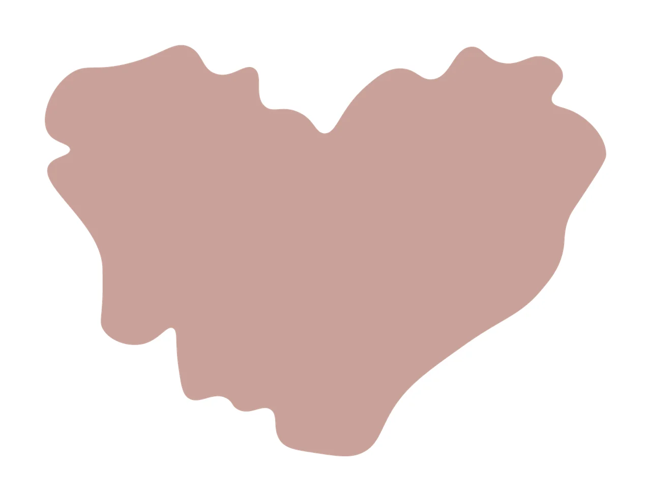 Black Blob Heart Shape Silhouette forming plain form 45 F16 paint