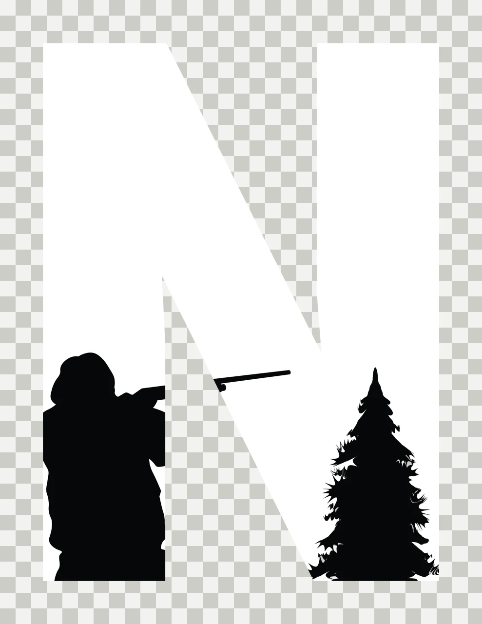 Can Glass Wrap Shooting Silhouette With Fir Tree transparency and detail preview thumbnail