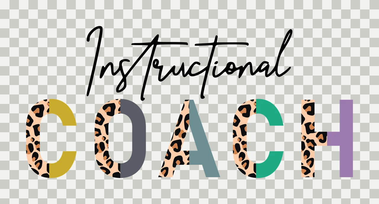 Instructional Coach Black Leopard Print Text Graphic white Variation 2 transparency and detail preview thumbnail