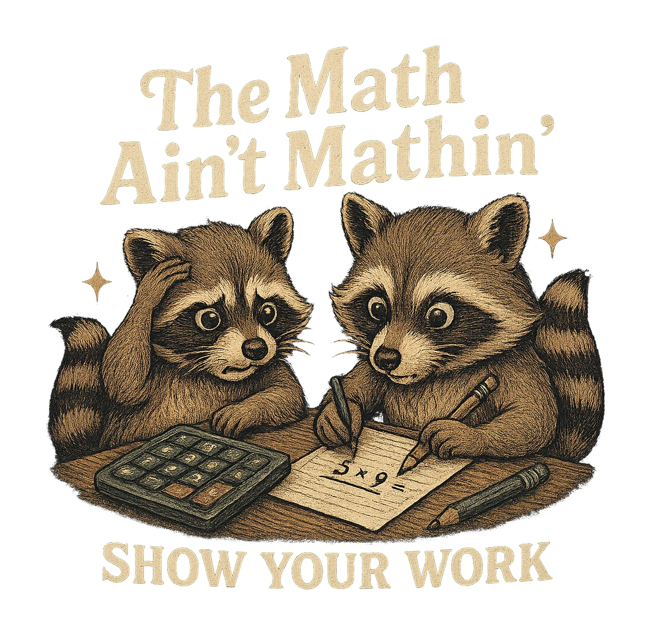 Funny Math Teacher The Math Ain Mathin Raccoon Shirt Design