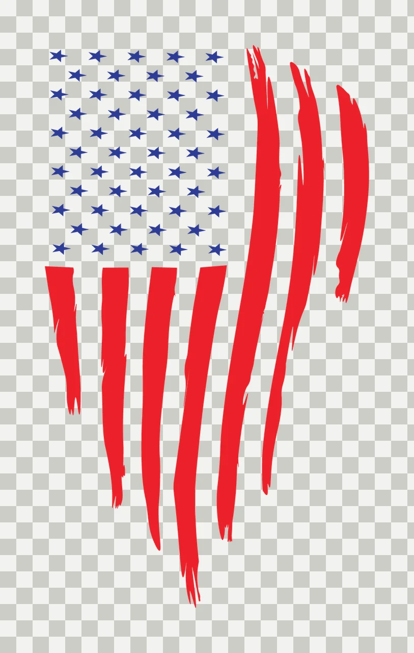 Flag Vertical Distressed With Stars stripes black white and transparency and detail preview thumbnail