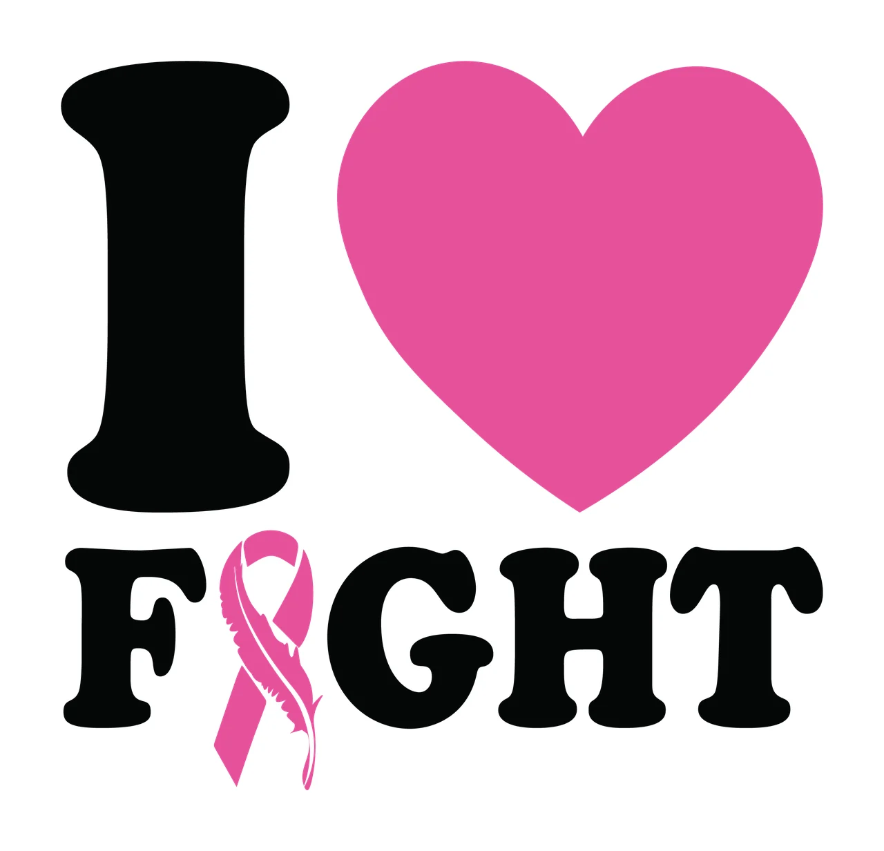 I Heart Black Symbol And Text With Ribbon shape letters graphic